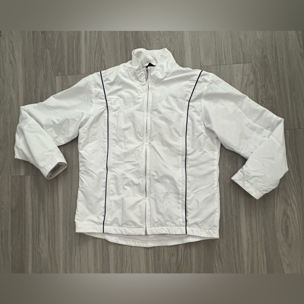 Nike White lightweight Jacket with Black Accents small